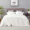 DREAMNINE Extra Large Solid Soft Comfy Fluffy Fleece Bed Blanket King Size 90" x 108", Luxury Decorative Fuzzy Blankets for Bedroom, Big Cozy Shaggy Warm Flannel Blanket for Winter Autumn Pet, White