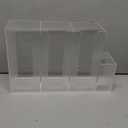 4 Compartments Acrylic Coffee Cup and Lid Storage Organizer Holder Disposable Paper Cup Dispenser Organizer Plastic Lid Holder Accessories for Kitchen Bar Shop Party Supplies(Transparent)