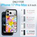 Clear TPU Phone Case Cover for iPhone with Design, Drop Protection, Cute Case for Girl Women (Smiley Face-1, iPhone 17 Pro Max)