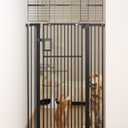 No Pawblems Upgraded 71" Extra Tall Pet Gate for Cat, 29-43" Auto Close Cat Gate for Doorways/Stairs/Hallways, NO Drilling Pressure Mounted Tall Dog Gate Indoor, 1.37" Pet-Safe Gap, Black