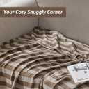EMME Cotton Muslin Large Throw Blanket Couch Breathable Gauze Soft Lightweight Bed Blankets Adults (Striped Brown, 50"x70")