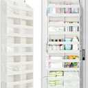 Yecaye 5-Tier Over The Door Organizer Dual-Column, 80lbs Load Extra Large Over the Door Storage of 10 Compartments, Heavy Duty Door Organizer Hanging for Dorm Bathroom Pantry, Cream White, 1 Pack