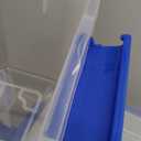 Plastic Food Trays Transparent With Blue Contracts, Size Length 20in, Height 7in, Width 14in 3 Piece