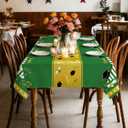 8 Pack Graduation Plastic Tablecloth 54" x 108" Disposable Table Cloths for 6 to 8 Foot Tables Cover for Class of 2026 Parties Decorations Supplies (Graduation Green Gold, Rectangle)