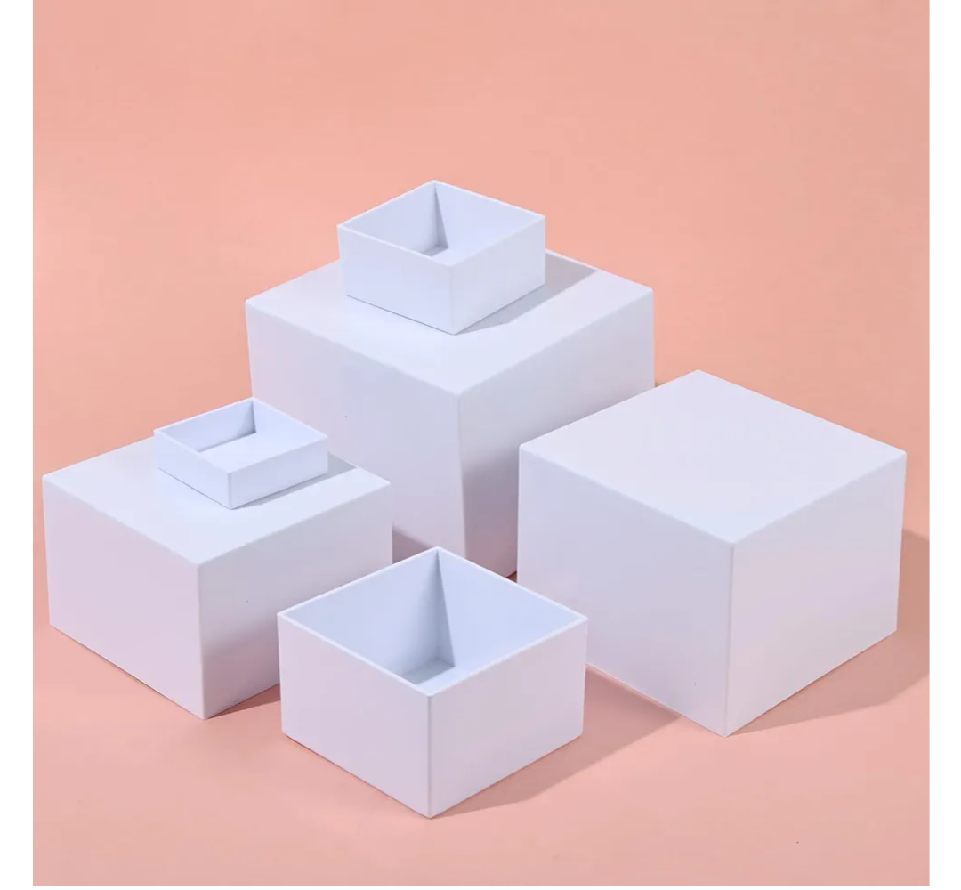 Buffet Risers, 6 Pcs Large White Acrylic Food Risers, Dessert Table Display Set for Buffet Table, Acrylic Display Stands for Catering Dessert Jewelry Figures Show (20cm+18cm+15cm+13cm+10cm+7.6cm)