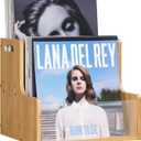 HOOBRO Vinyl Record Storage Crate, Stepped 2-Tier Record Crate, Album Storage Box, Visible Record Holder Crate with Handle, for Vinyl, Magazine, Folder, Album, Natural YL02CW01