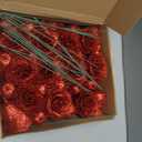 Artificial Roses with Stems, 30pcs Red Glitter Roses Silk Roses Artificial Flowers for Crafts Wedding Bouquet Home Decoration(Red)