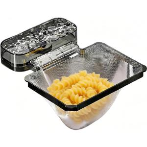 Sink Food Catcher Food Catcher for kitchen sink,Foldable Kitchen Sink Strainer basket Reusable Sticky Suction Cup for Food Waste Filter & Fruit Vegetable Drying Rack (100pcs Disposable Mesh Bags) (Black)