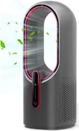 KONSIDEN Desk Fan Bladeless, 11.8 Inch Office Fan Small, Quiet, 3 Speed Adjustment, Touch Control, Easy to Clean, Desk Fans Small Quiet, Ideal for Office, Living Room, Bedroom