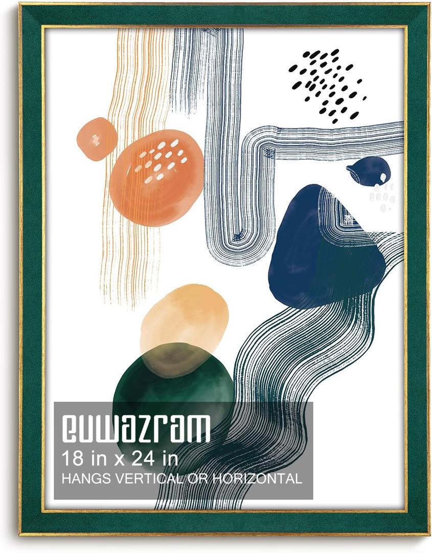 Suede 18x24 Frame - Single Frame, Christmas Elegant Green 18 x 24 Poster Frame, 18x24 Picture Frame for Artwork Puzzles Photos and Movie Posters