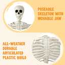 JOYIN 5 FT Halloween Skeleton Life Size, Stayable Posable White Skeleton Decor, Full Body Movable Joints Giant Skeletons for Halloween Decoration, Spooky Scary Graveyard Party, Haunted House Prop