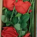 Red Artificial Roses with Long Stems, 24Pcs Realistic Roses Artificial Flowers, Faux Roses | Bulk Fake Flowers for Home Decor, Wedding Party Table Centerpieces, DIY Bouquet