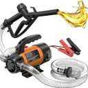 Fuel Transfer Pump Kit: 12V 15GPM Electric Diesel Transfer Pump with Fuel Nozzle & Hoses for Diesel Kerosene Transformer Oil, Protable Self-Priming Pump for Home Business Farm