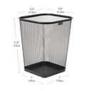 Mind Reader Mesh Trash Can, Waste Paper Basket, Square, Office, Metal Mesh, 9.75"L x 9.75"W x 12.25"H, Set of 2, Black
