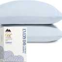 Mayfair Linen 100% Organic Cotton Percale Pillow Cases Standard/Queen Size Set of 2 - Percale Pillowcases Standard/Queen, Soft Cooling Pillow Cases for Sleeping, Cotton Pillowcovers - Light Blue