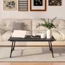 Black Coffee Table Foldable,Center Tables Modern Style, Industrial Wood Tabletop and Metal Frame, Accent Furniture for Home Office, Living Room,End Table,Tea Table, No Assembly