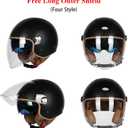 Open Face Motorcycle Helmets, DOT Approved 3/4 Moped Helmet Dual Visor Quick Release Buckle, Motorcycle Helmets for Adults, Vintage Helmets for Moped Scooter