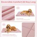 Made4Pets Dog Crate Pad Bed for Large Dogs, Washable & Reversible, Anti-Slip Kennel Mat for Cozy Sleeping, Soft Fluffy Dog Bed for Indoor & Outdoor Use, 44"x32", Pink