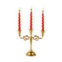 Rely+ 3 Arm Candelabra Taper Candle Holders Decorations Indoor Kitchen Décor Table Candles Candlestick Candelabra Centerpiece (Gold)