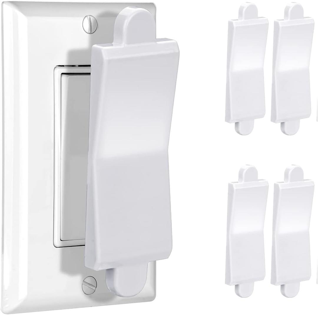 Magnetic Light Switch Guard Cover- PSZEZNZ Light Switch Outlet Covers for Flat Modern Wall Switches-Child Safety Protection(White,4 Piece)