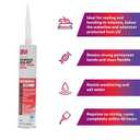3M Marine Adhesive Sealant 5200FC Fast Cure, White, Flexible Bonds, Water-Resistant, 10 fl oz (295 mL) Cartridge with Nozzle, 1 Each