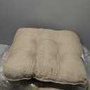 Indoor Chair Cushions for Dining Chairs, Tufted Overstuffed Textured Kitchen Chair Pads with Ties and Non-Slip Backin