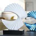 Modern White Ocean Wave Sculpture – Abstract Resin Statues for Home Decor, Elegant Coffee Table Decor for Living Room, Unique Home Décor Accents & Art Deco Decor for Office, Shelf, or Entryway