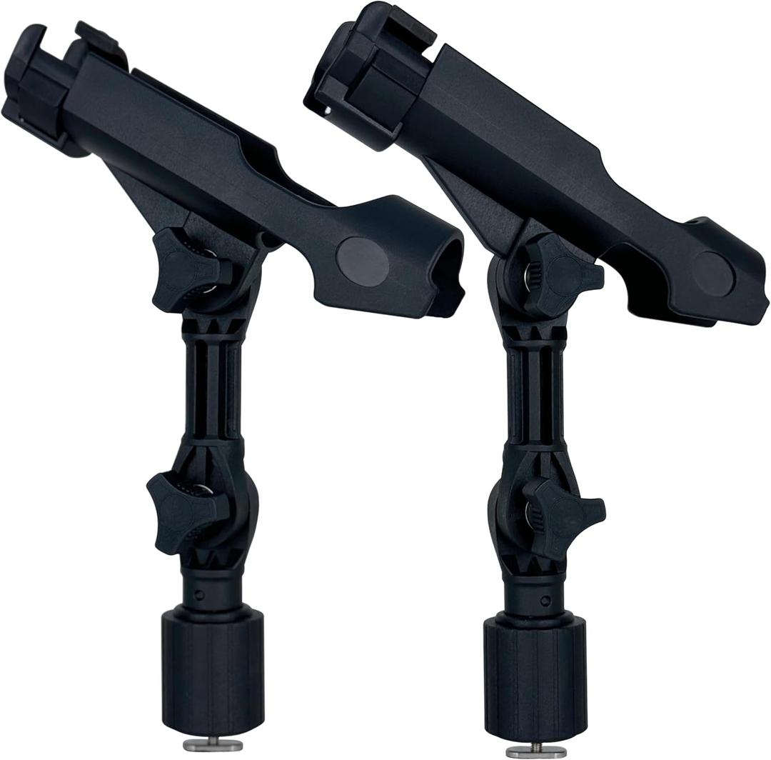2 Pack Fishing Rod Holder with Track Mount Universal T-Shaped Screw Mounted on Rail for Kayak, Canoe, Fishing Boat