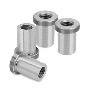 JERBOR 4pcs Weld-On Nuts, 1/2"-13 Thread Long Threaded Stepped Female Weld Nut, Female Weld Nut for Steel Chassis Mounting Tab
