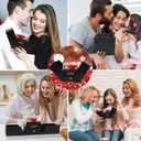 Preserved Real Red Rose with Matching Red LED Light & 100 Languages Necklace - Eternal Mother's Day Birthday Gifts for Women Mom Wife Grandma - Romantic Anniversary Present in Elegant Gift Box