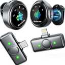 Mini Microphone for iPhone: Wireless Lavalier Microphone for Android - Noise Canceling Magnetic Clip Lapel Mic - Vlogging Recording & Pro Video for Content Creators