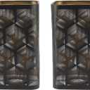 2Pcs Square Metal Lamp Shade, E27 E26 Flower Carved Pattern Lampshade Modern Hollow Decorative Lamp Shade for Table Lamp Floor Light Home Decor