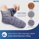 REVIX Microwavable Booties and Feet Warmers for Women & Men, Microwave Heated Foot Warmer with Flaxseed Moist Heat Therapy for Cold Feet, (Gray, M)