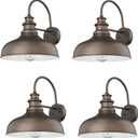 Bestshared Outdoor Farmhouse Barn Light, Outdoor Wall Sconce, Farmhouse Exterior Wall Mount Light, Vintage Front Door Lighting Fixture, Industrial Lantern Lamp for Porch,Patio,Garage(ORB+White, 4pack)