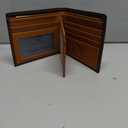 BULLCAPTAIN RFID Wallets for Men Slim Bifold Genuine Leather Front Pocket Wallet with 2 ID Windows QB-05 (Brown)