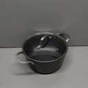 Cooking Stock Pot with Glass Lid, 4.5 Quart Large Soup Pot, Canning Kitchen Pots Granite Stone Cookware, Oven Broiler Safe Nonstick Stewpot