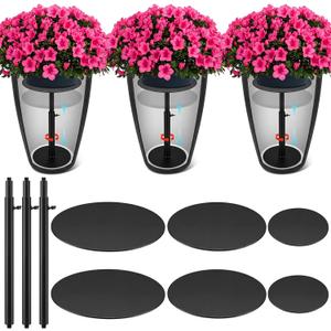 Novabright 3 Pack Adjustable Plant Riser for Inside Pot 21-34" Planter Inserts for Large Pots Metal Pot Fillers for Tall Square Round Taper Planters Container Indoor Outdoor (6''8" 10" Base or Top)