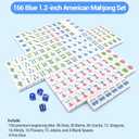 Gartu American Mahjong Tile Set, 166 White Tiles (1.2”), Mahjong Tile Set with Carrying Bag, Dice, Mat, Cute Mini Tiles, Portable Travel Complete Game Set for Home Outdoor, Gift for Enthusiasts