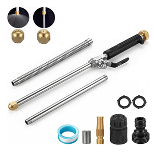 Hydro Jet High Pressure Power Washer-high pressure cleaning tool Extra Long Extendable Wand,Flexible Water Hose Universal Nozzle,Gutter Patio Car Pet Window Cleaning tool