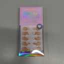 BTArtbox Press On Nails Almond - Designed White French Tip Press On Nails Short with Gold Foil, Glue On Nails for Winter Day Gifts, Stick On Nails in 16 Sizes - 30 Nail Kit, Tiny Gloden