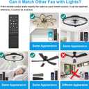 Remote Control for Ceiling Fan with Lights, Compatible with Fan Lights of Models LP-FSD01, LP-FSD02, LP-FSD03, LP-FSD04, LP-FSD05, LP-FSD06, Ceiling Fan with Light Remote Control