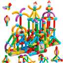 TOKBLOK Magnetic Building Blocks for Boys and Girls, 132Pcs Creative Magnetic Sticks and Balls STEM Construction Toys for Kids Toddlers Early Development Educational Learning (132pcs Circus Set)