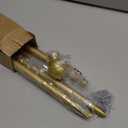 ENJOYBASICS No Drill Curtain Rods for Window 28 to 60 Inches, 5/8 Inch Diameter Renter Friendly Drapery Rod with Adhesive Brackets without Drilling, Adjustable from 27 to 65 Inches, Gold