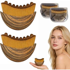 2PCS Lymphatic Contour Face Brush, Soft Facial Drainage Massager Tool for Face & Neck Lifting, Jawline Chin Sculpting, DePuff Dry Brushing, Gua Sha Brush, Curved Ergonomic Design (Brown, 2Pack)