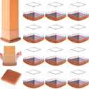 16PCS Extra Large Chair Leg Floor Protectors, Felt Furniture Pads for Hardwood Floors, Square Clear Sofa Bed Dining Table Chair Leg Covers to Protect Floors and Prevent Scratches & Noise(Fit:1.5"-2")