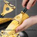 Cob Gobbler Corn Peeler Heavy-Duty Stainless Steel Corn Cob Stripper Tool,Corn Remover For Corn On The Cob,High-Efficiency Corn Stripper,Sharp Serrated Blade,Ergonomic Non-Slip Grip (1, Golden)