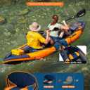 Inflatable Sit-on-Top Tandem Kayak, Wide Stable 12'2"*36"*13", 600 lb Capacity, Touring Fishing Performance, Adjustable Seat Footrest, for Lake Coastal Exploration, Family, Beginners, Anglers