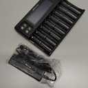 18650 Battery Charger, MIEKLALE 8+2 Bays Smart Universal Battery Charger with LCD Display for Rechargeable Batteries Li-ion LiFePO4 RCR123 16340 26650 10440 14500 & 9V, NiMH NiCd AAA AA(8+2Slots)