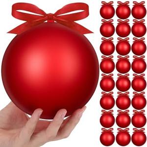 Weysat Extra Large Christmas Hanging Ornaments Oversized Plastic Balls for Outside Lawn Yard Tree Hanging Decorations(6 Inch)