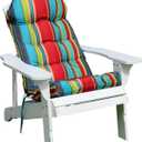 Enipate Weather Resistant Adirondack Chair Cushions High Back Indoor Outdoor Patio Tufted Lounge Cushion Seat Pads (Striped Red)